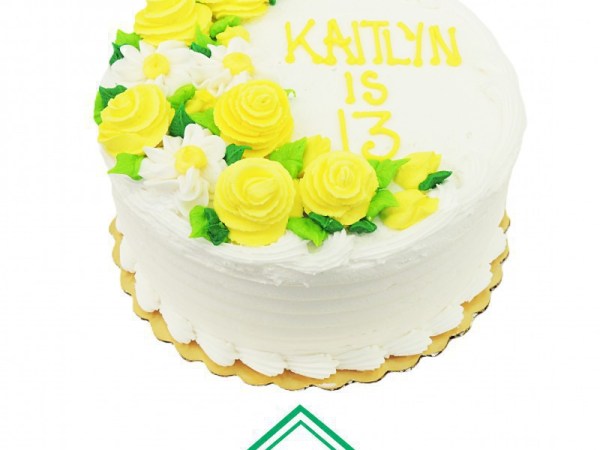 Yellow Roses and Daisies Cake (EA)