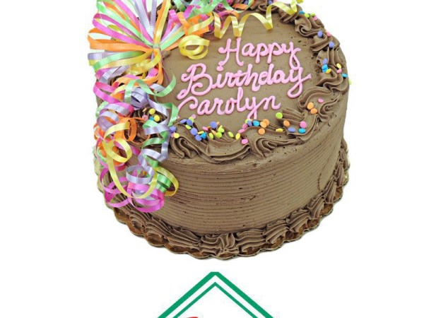 8in Chocolate Cake Ribbon and Confetti (EA)